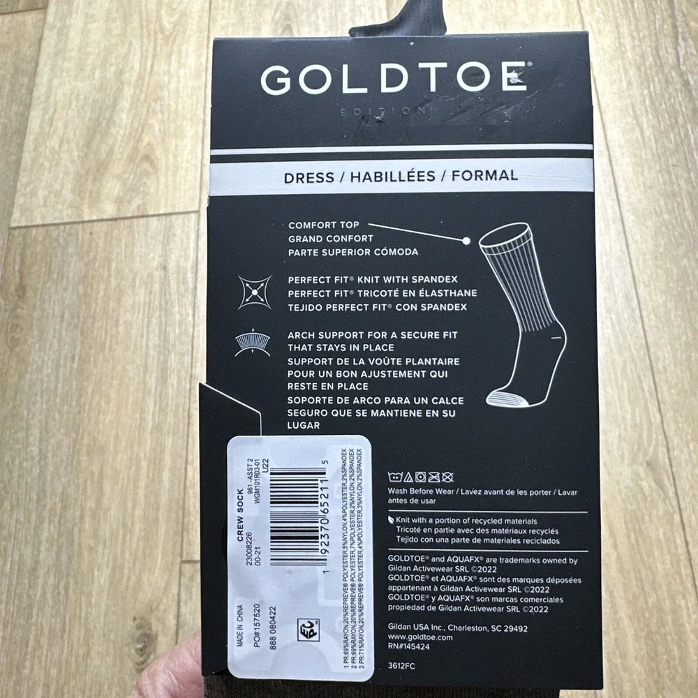GoldToe Edition QuaFX‎ Formal Knit Multiple Pattern Crew Dress Socks Mens 6-12.5